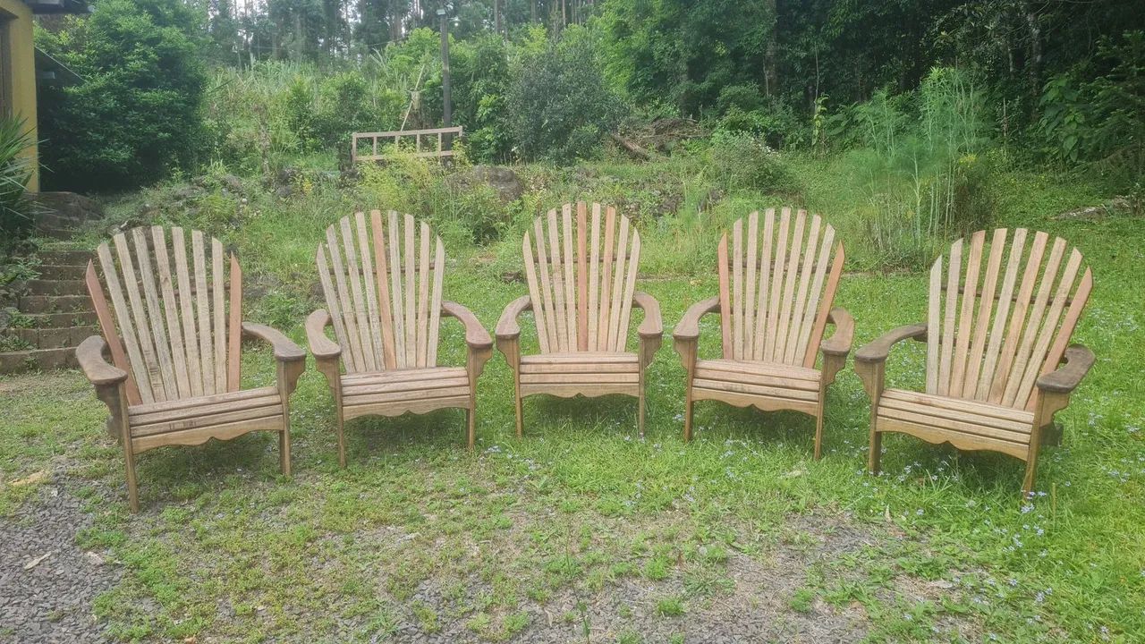 Cadeiras de madeira para área externa Adirondack pavão  - Foto 2