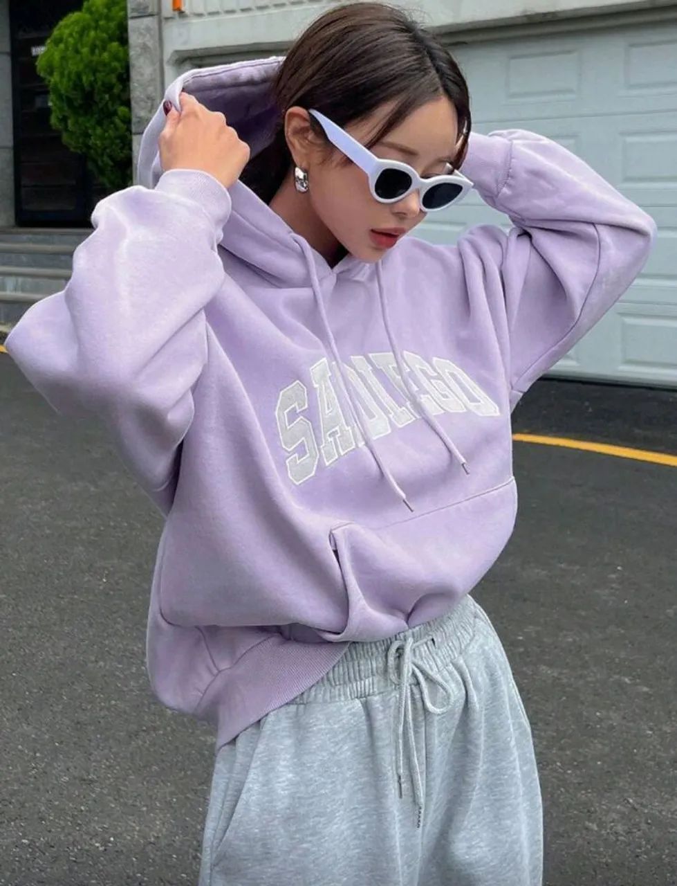Moletom Lilás Feminino DAZY com Capuz - Térmico, Casual e Confortável - Foto 3
