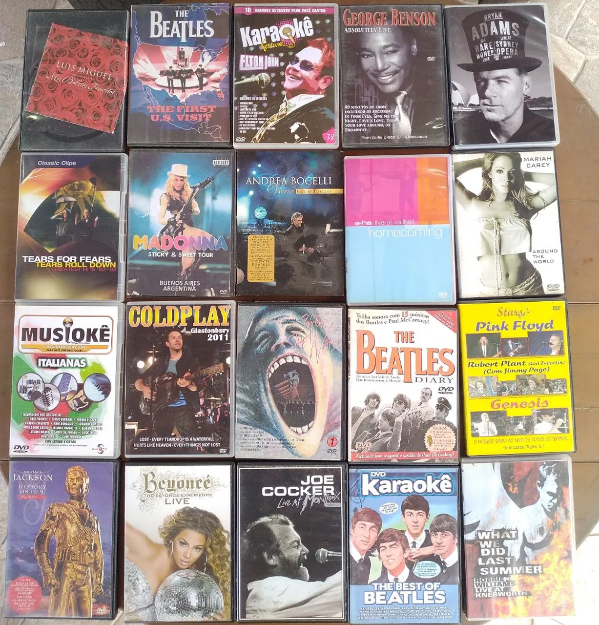 20 unidades Coleção de DVDs de Shows e Filmes - Diversos Artistas