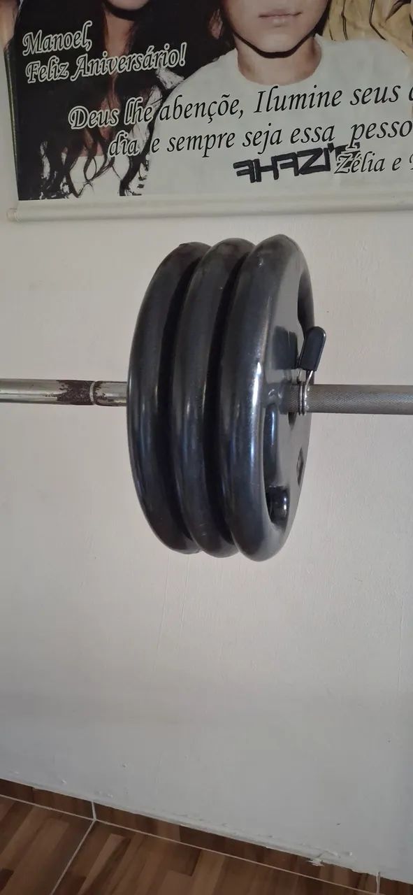 Anilhas (pesos) de academia à venda - Total de 88 kg - Foto 2
