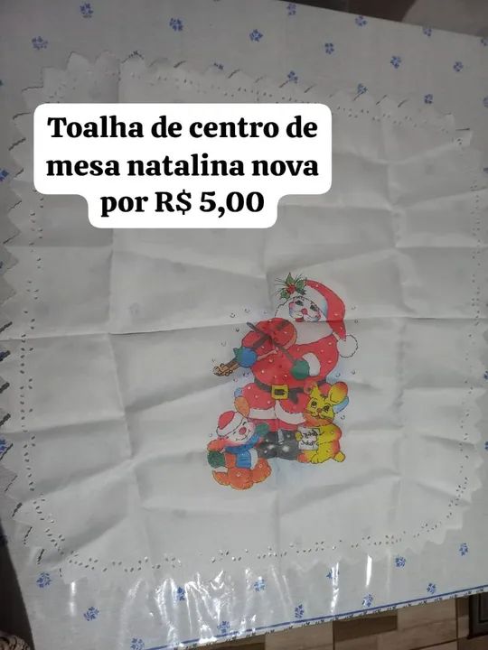 Toalhas de centro de mesa natalina nova e outras