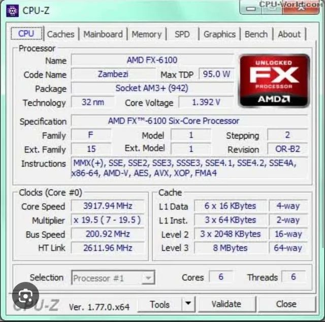 FX 6100 Six Core Processor Sale Only64169978403585121