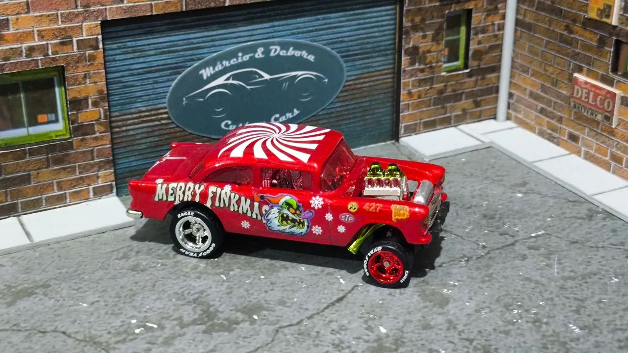 Hot Wheels Chevy Bel-Air Gasser - Merry Finkmas - Custom  - Foto 2