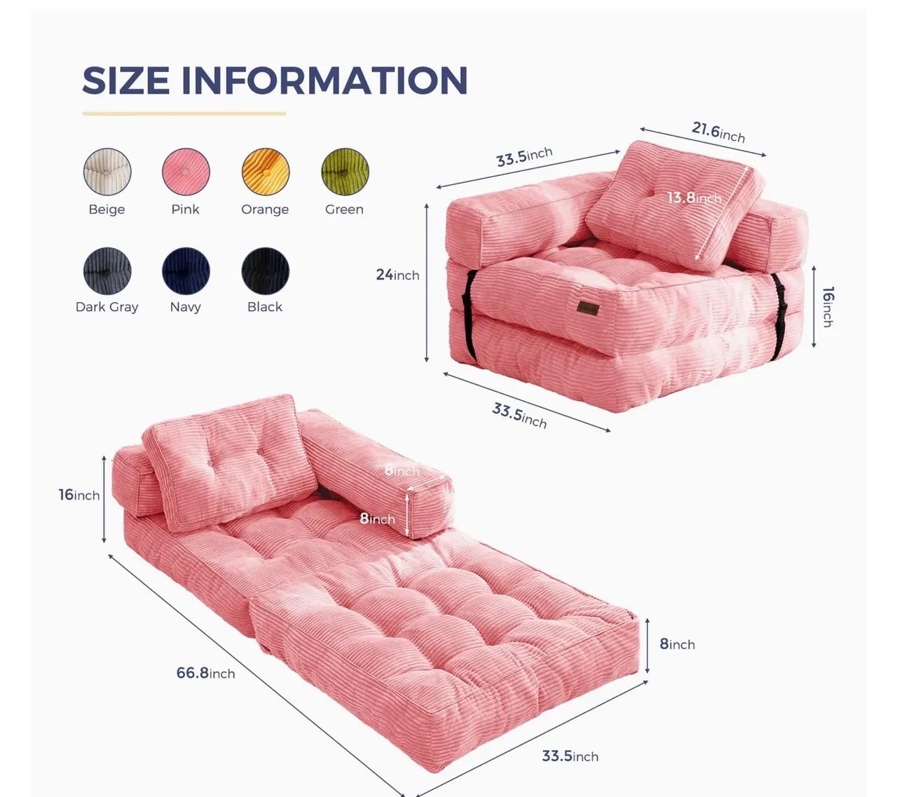 Sofá cama poltrona dobrável  SOFA NA CAIXA estilo Puff - Foto 5