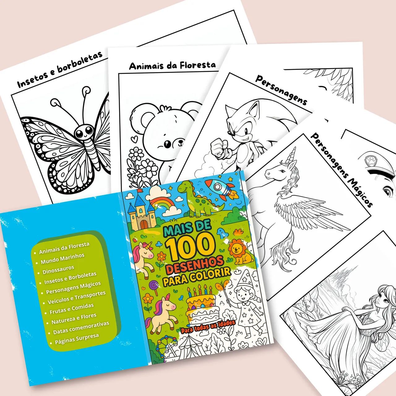 Mais de 100 Desenhos para colorir (arquivo digital) - Livros e revistas ...