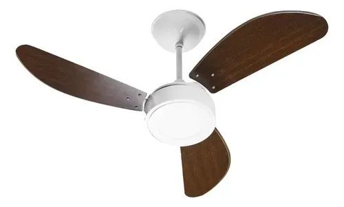 Ventilador De Teto New Light Led Cobre 3 Pas Tabaco 127v