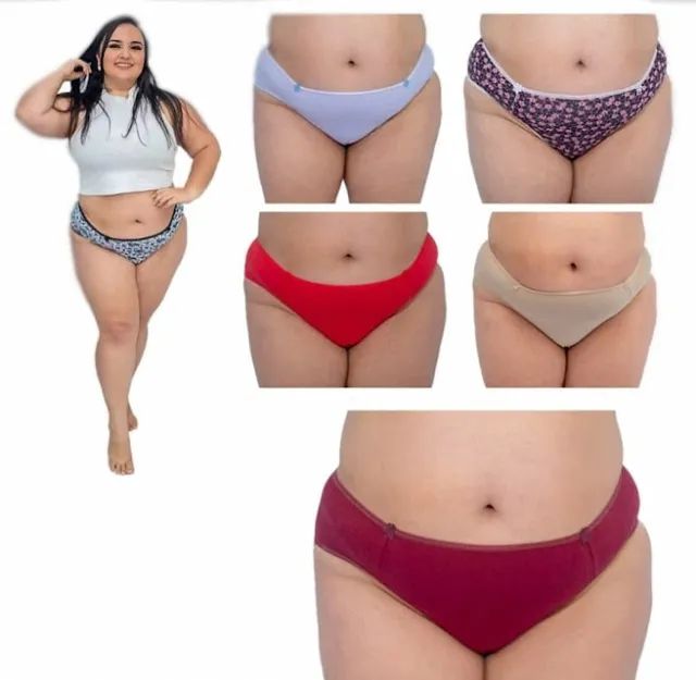 Estampadas calcinhas plus size cotton no atacado - Foto 3