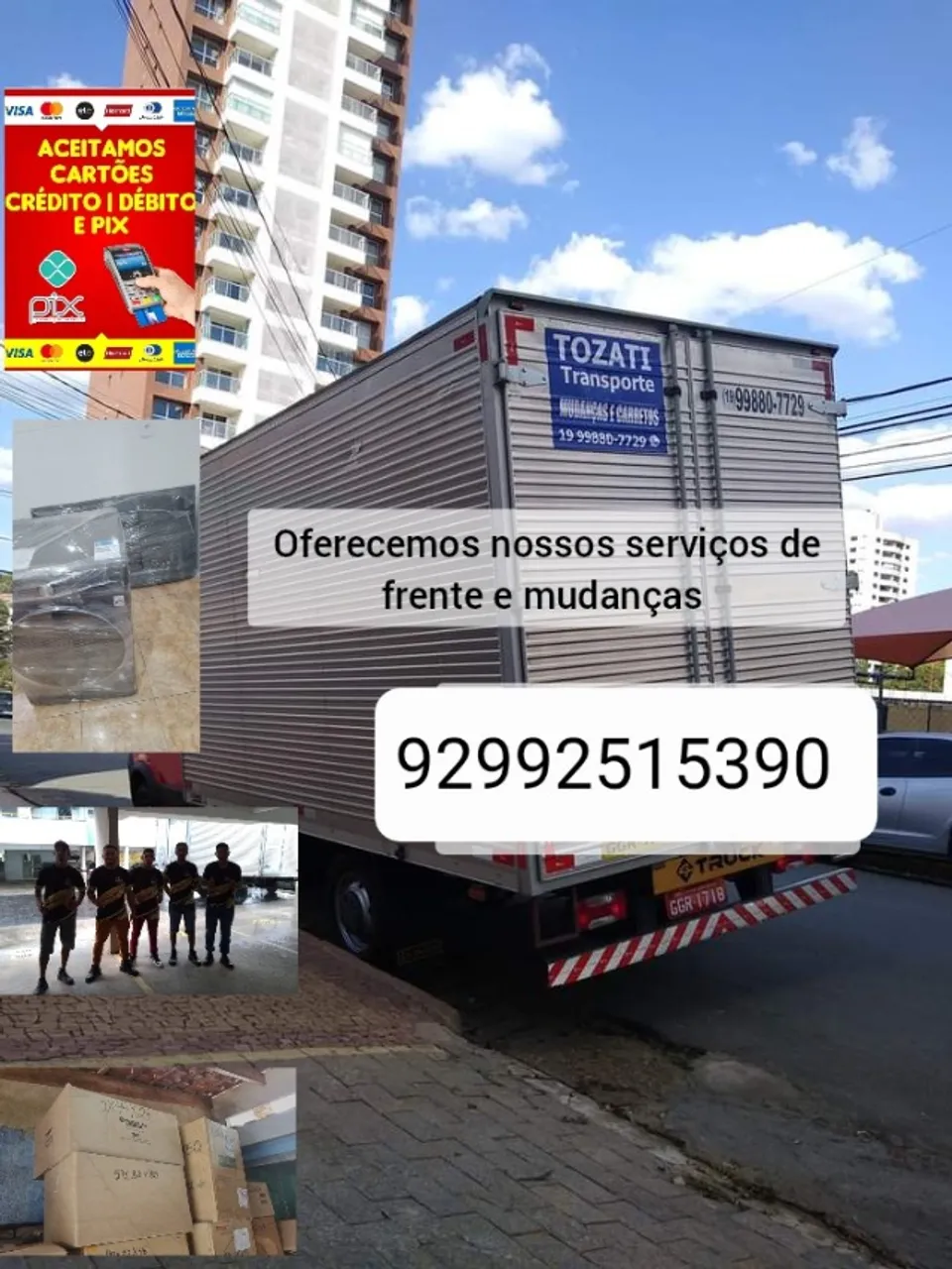 Frete Caminhão baú a disposição