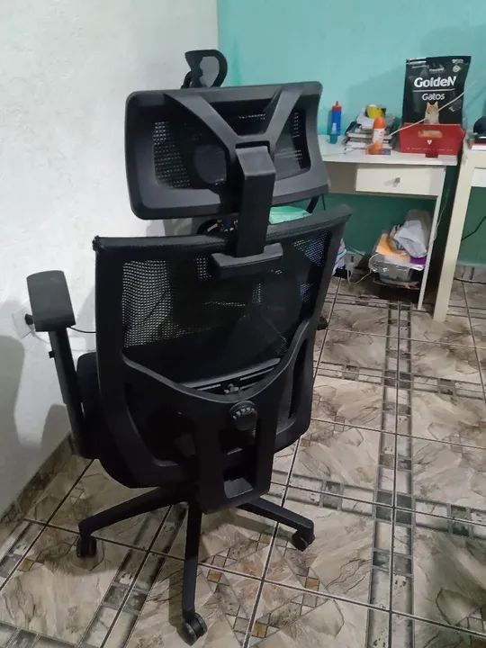 Cadeira de Escritório Giratória com Encosto de Malha - Foto 4