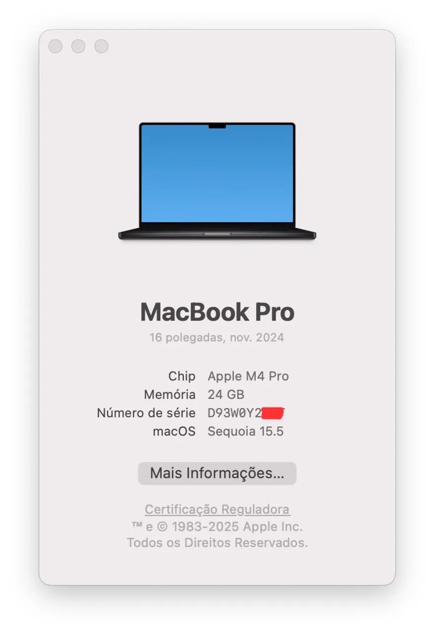 Macbook pro 16 polegadas m4 pro 24gb / 512gb garantia: 05/03/2026, 17 ciclos ( 24 / 512 ) - Foto 6