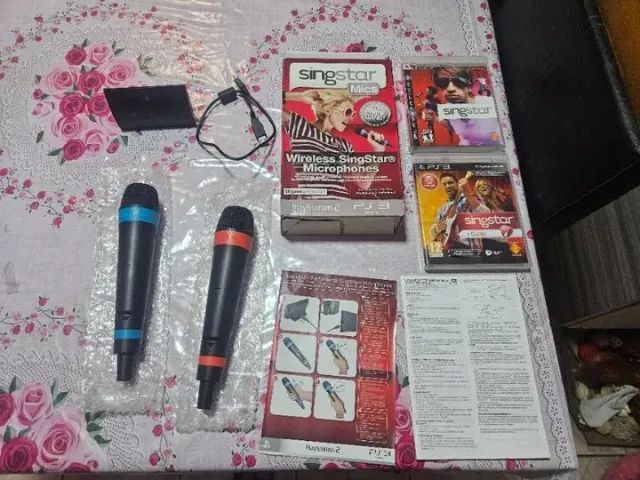 Microfones sem fio SINGSTAR PS2 PS3 PS4 - wireless kit Barato 