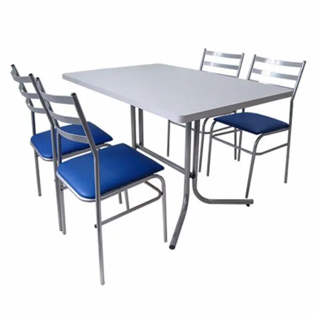 conjunto de mesa retangular c/ 4 cadeiras ideal para lanchonete,pizzaria,restaurante