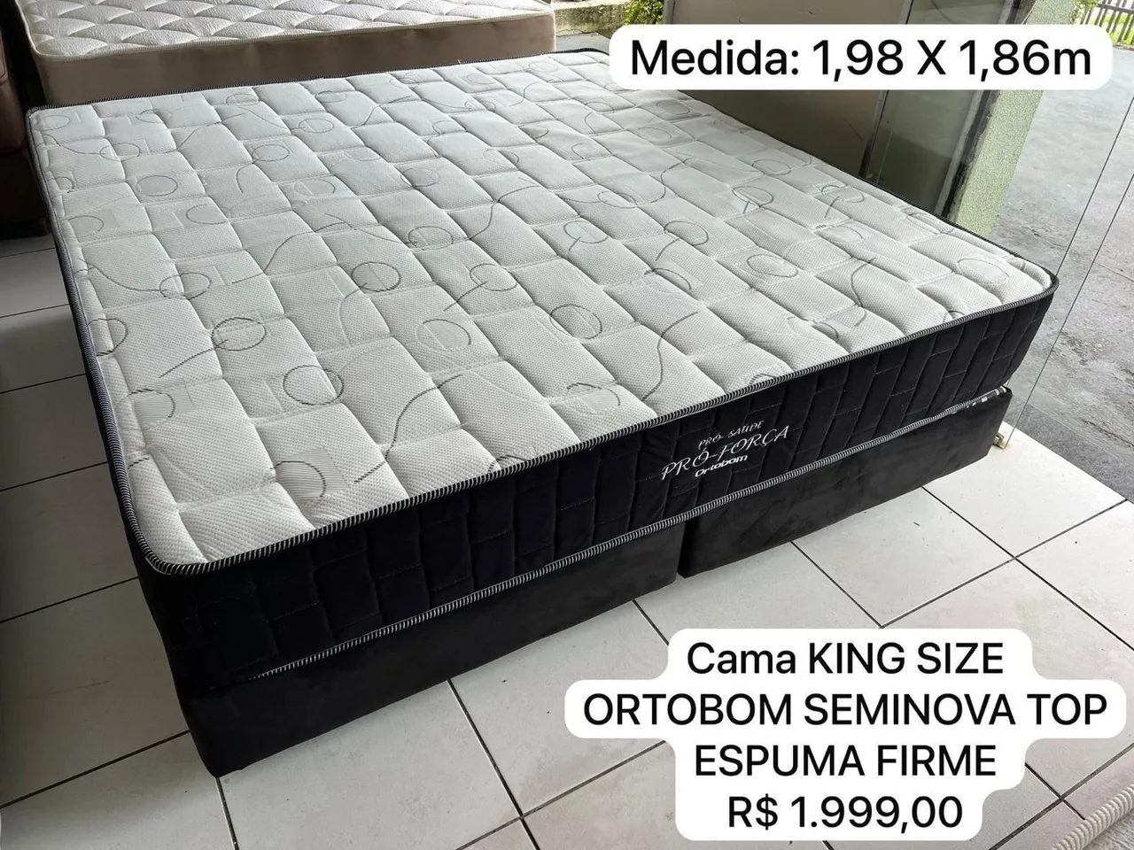 CAMA BOX KING SIZE ORTOBOM ESPUMA FIRME 
