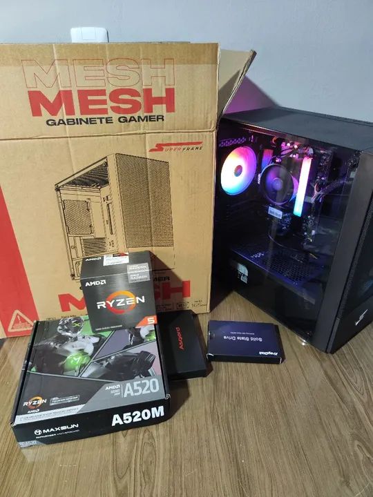 (Novo) Pc Gamer Ryzen 5 5600GT / 16Gb RGB / Nvme 1Tb - Foto 3
