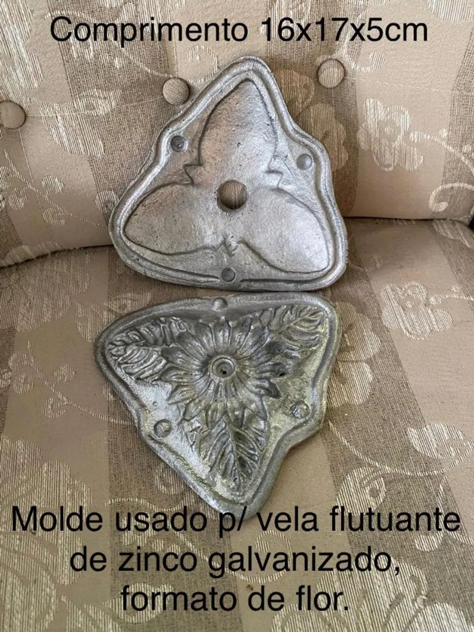 Kit 3 conjuntos molde/forma usada para vela flutuante de zinco galvanizado, formato flor. - Foto 2