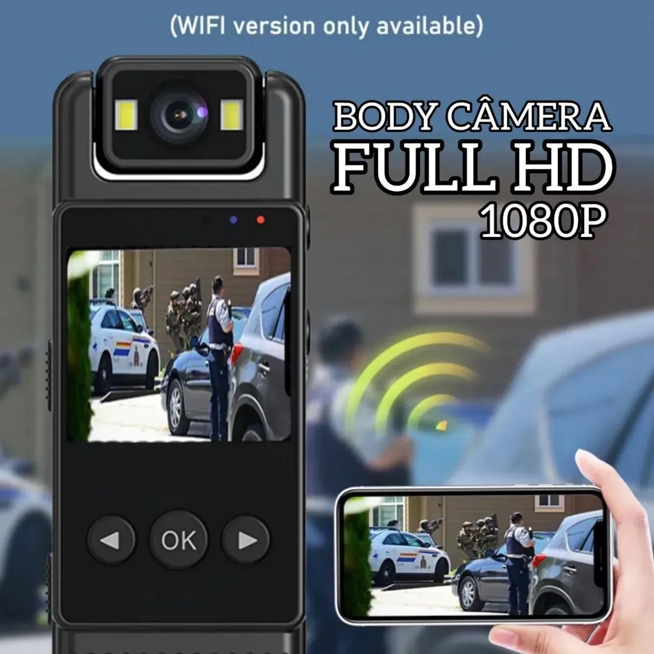 Body Cam Câmera Corporal Full HD 1080P - WIFI