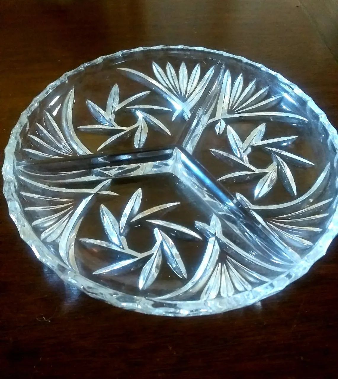 Petisqueira de cristal 3 divisórias