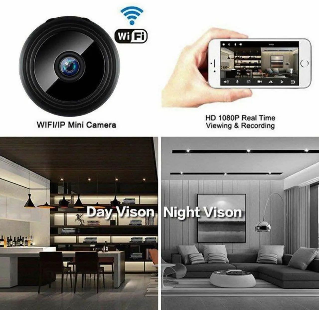 Mini câmera a9 Espiã Wi-Fi - Foto 5