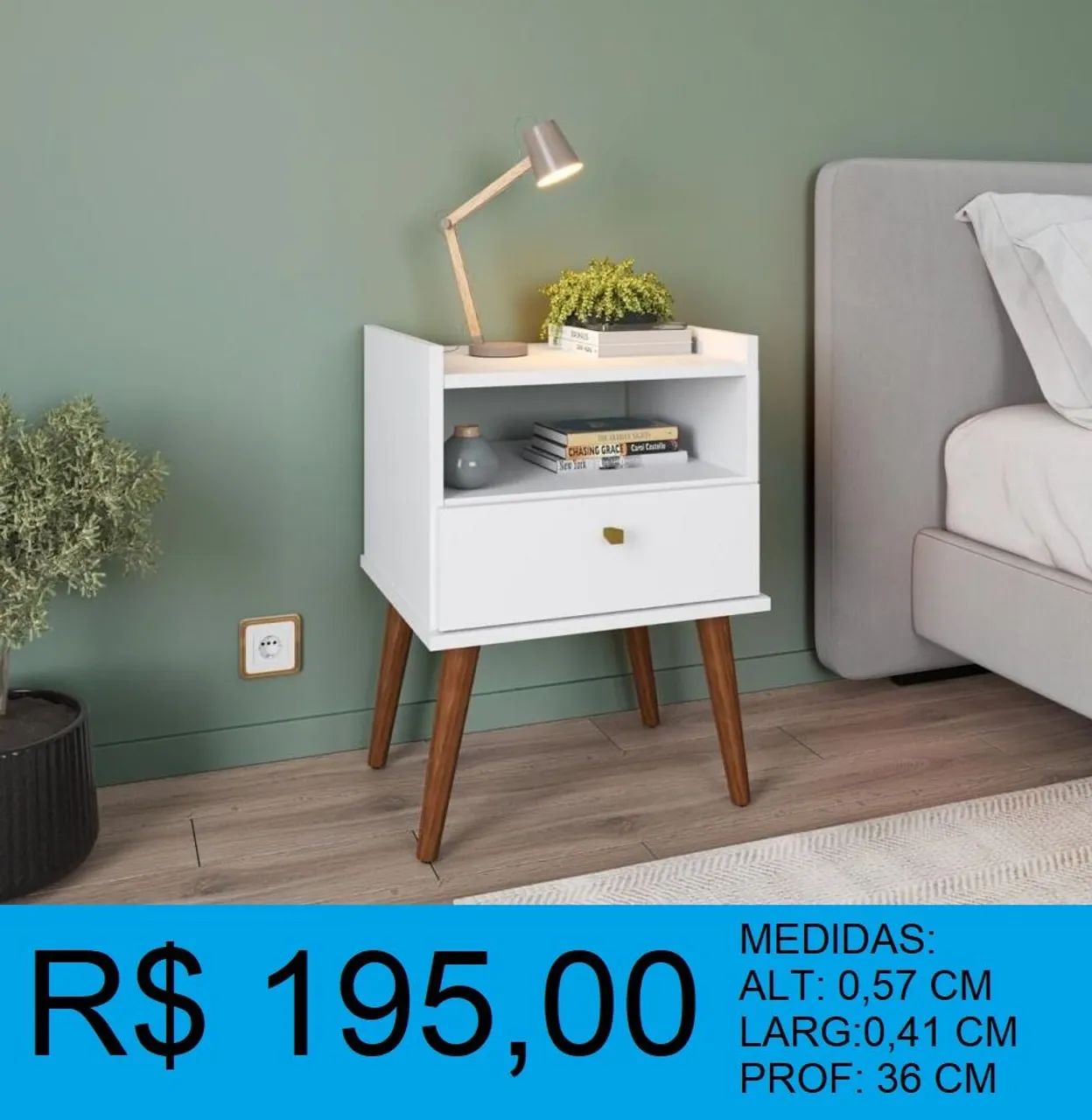 Mesa de cabeceira com 1 gaveta - Foto 2