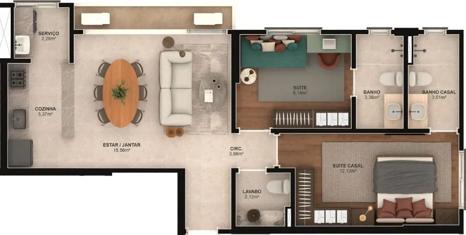 Ágio de apartamento de 2 Suítes em Le Jardin - Foto 3