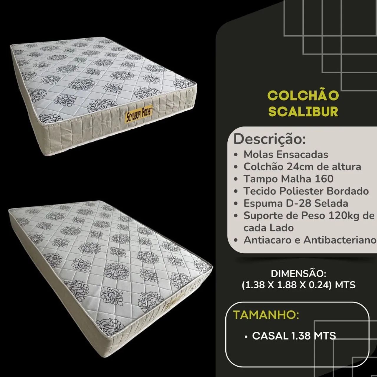 Colchão casal molas ensacadas 