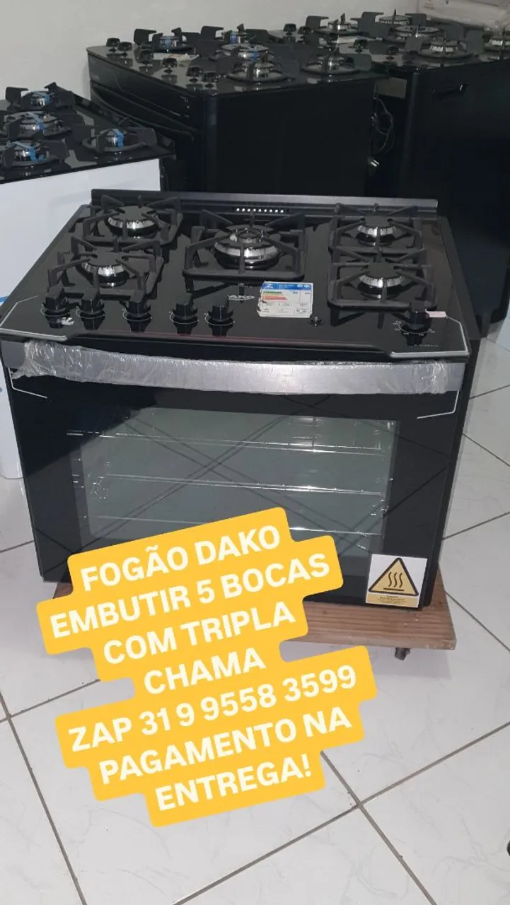 FOGÃO DAKO EMBUTIR 5 BOCAS - PAGAMENTO NA ENTREGA!