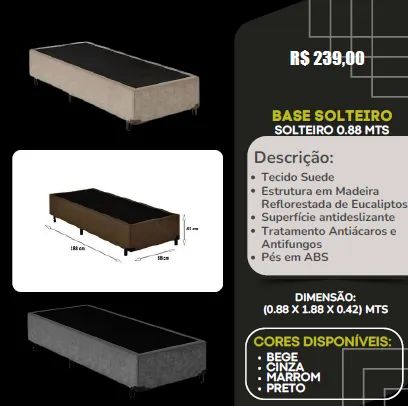 Base Box de Solteiro Nova