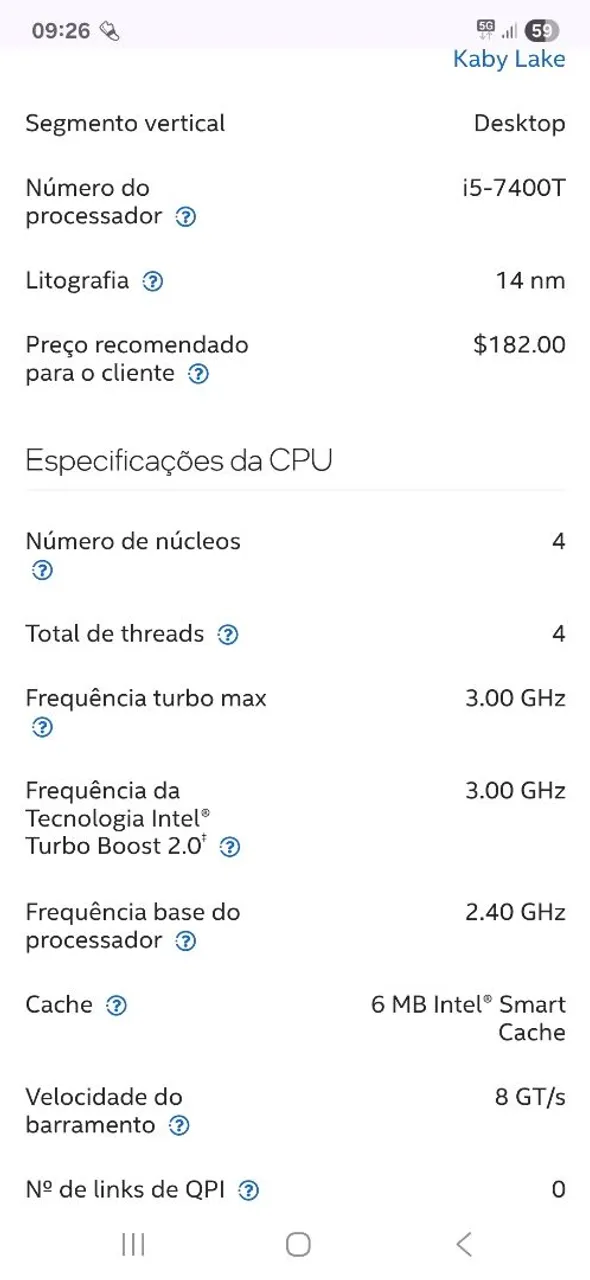 Desktop Lenovo Intel i5-7400T