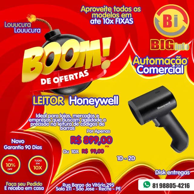 Leitor Sem Fio Honeywell HH492 - USB - Bluetooh - Sem Fio 1d 2d - NOVO