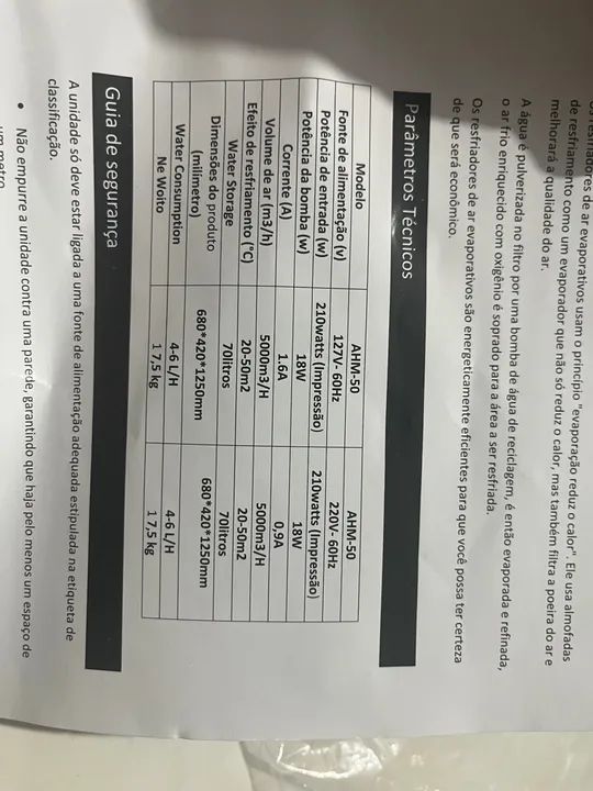 Climatizador Evaporativo AHM-50 70 Lt - Foto 3