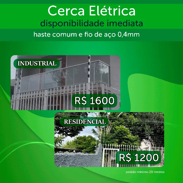 Cerca elétrica convencional e reforçada