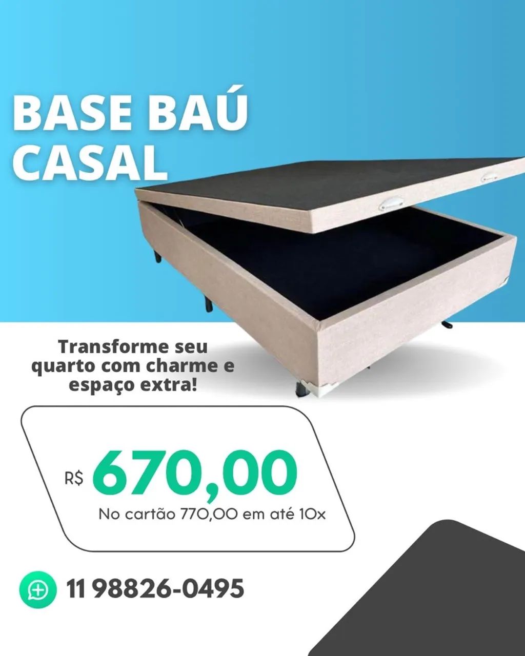 Base Baú Casal - PAGAMENTO SÓ NA ENTREGA!