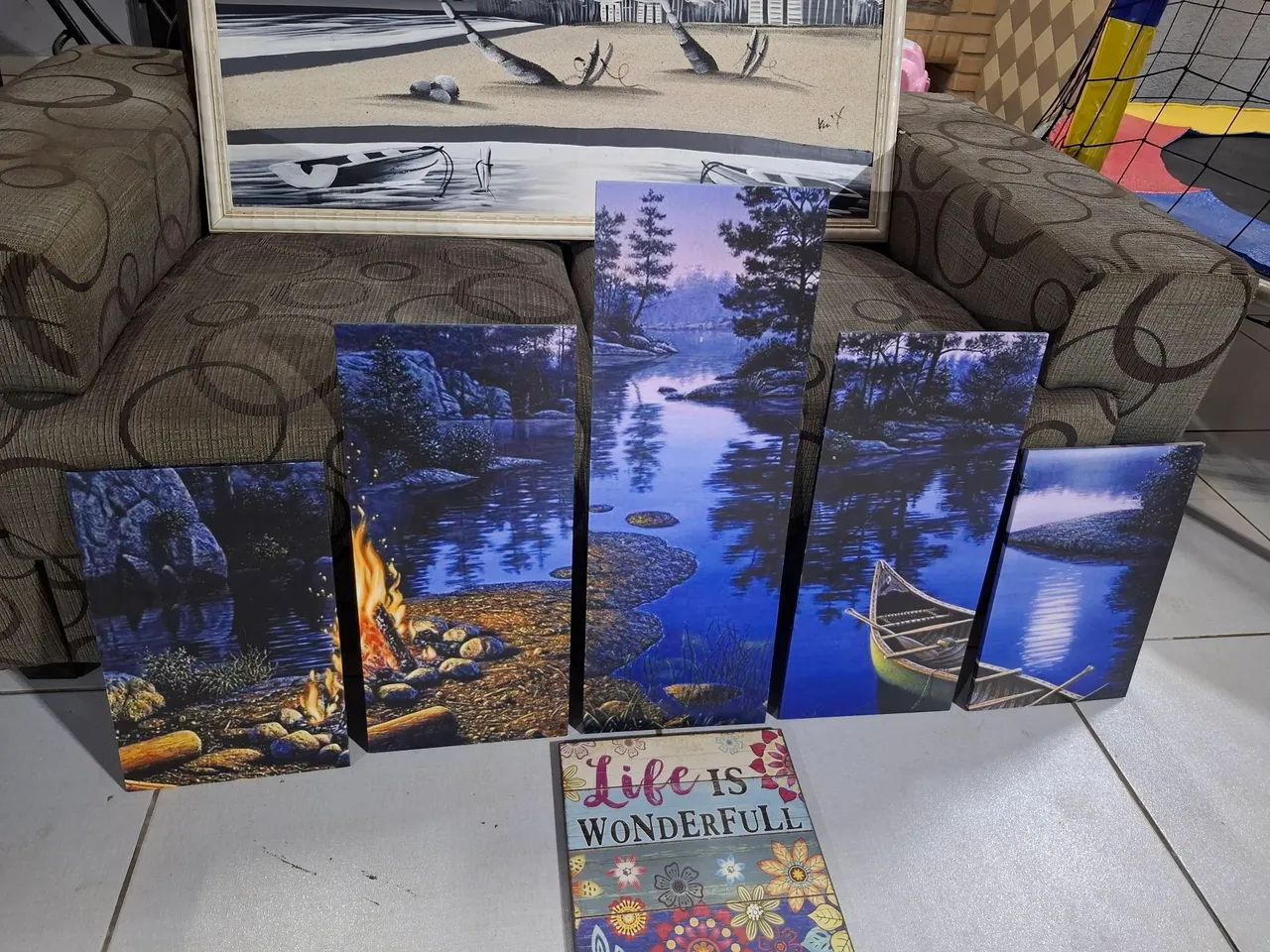 3 Quadros decorativos de paisagens
