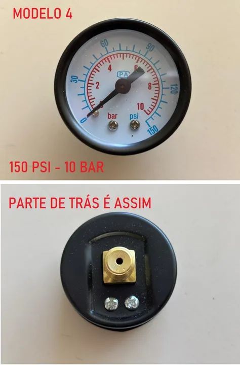 Manômetro 1/4" para regular pressão do ar - Foto 4