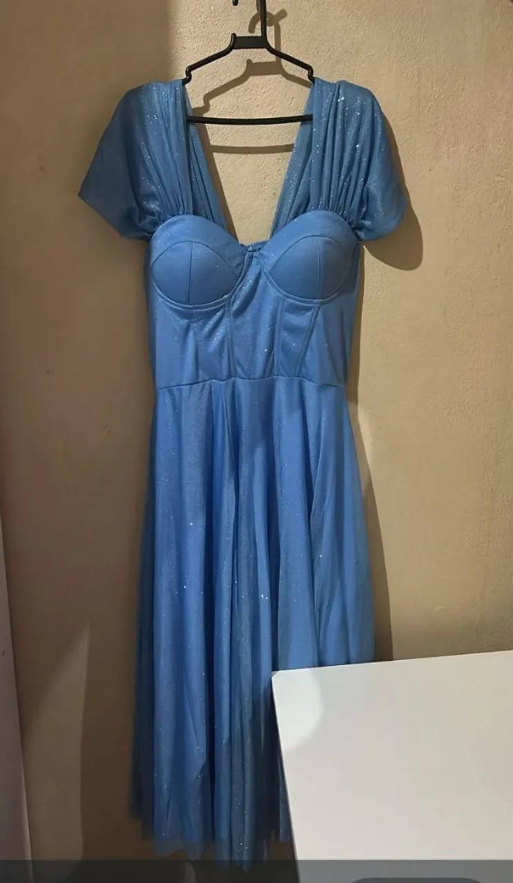Vestido azul com brilho festa Novo valor negociável 250