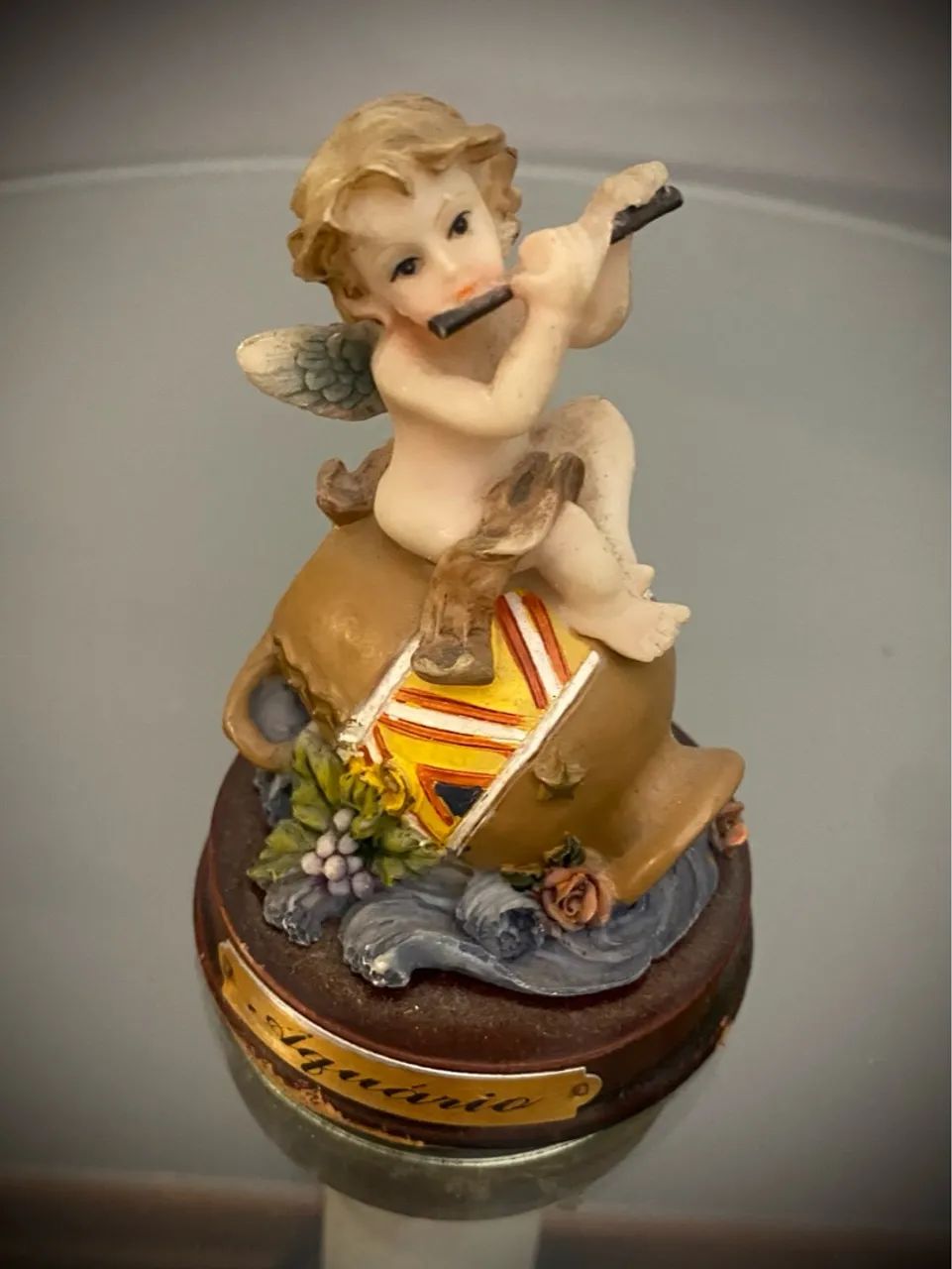 Escultura Anjo Tocando Flauta - Aquário