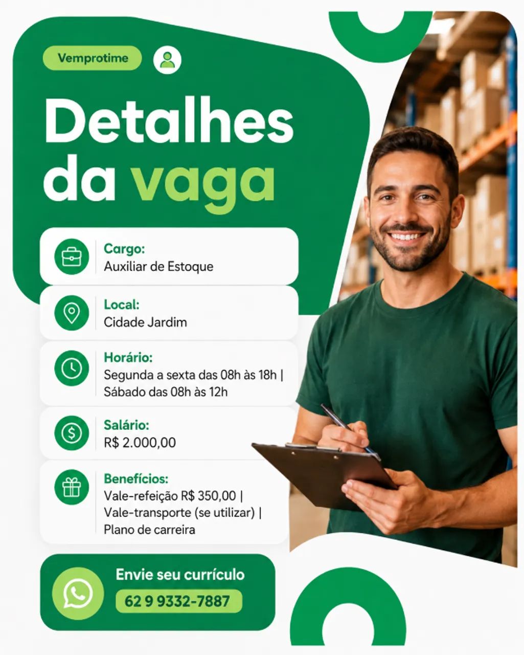 Vaga Emprego Estoquistas - Foto 2