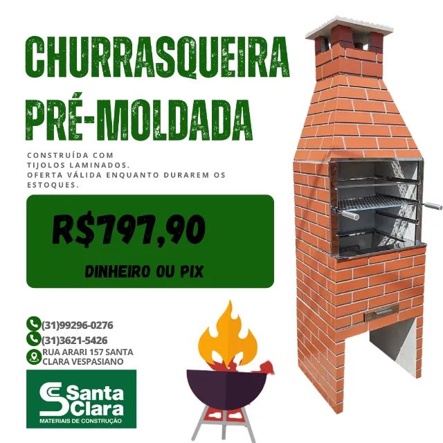 Churrasqueira pré-moldada á pronta entrega