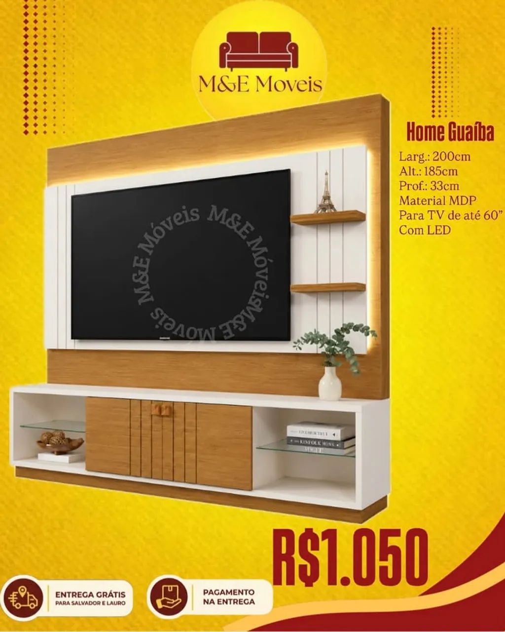 Home com led para tv de até 60 e entrega grátis 