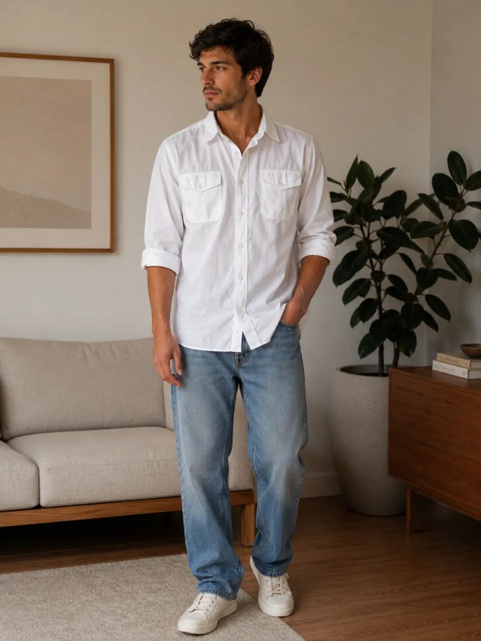 Camisa branca Masculina