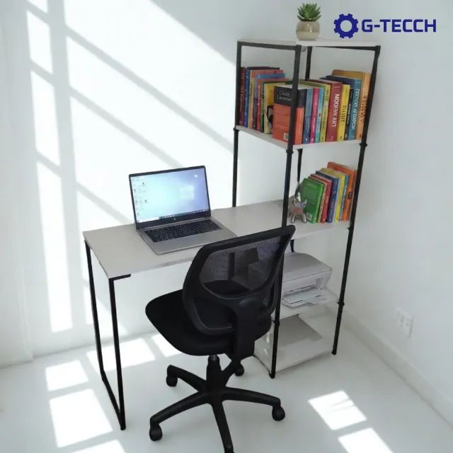 Escrivaninha Industrial NOVA Mesa com Estante Multiuso para Computador Notebook de Estudo - Foto 2
