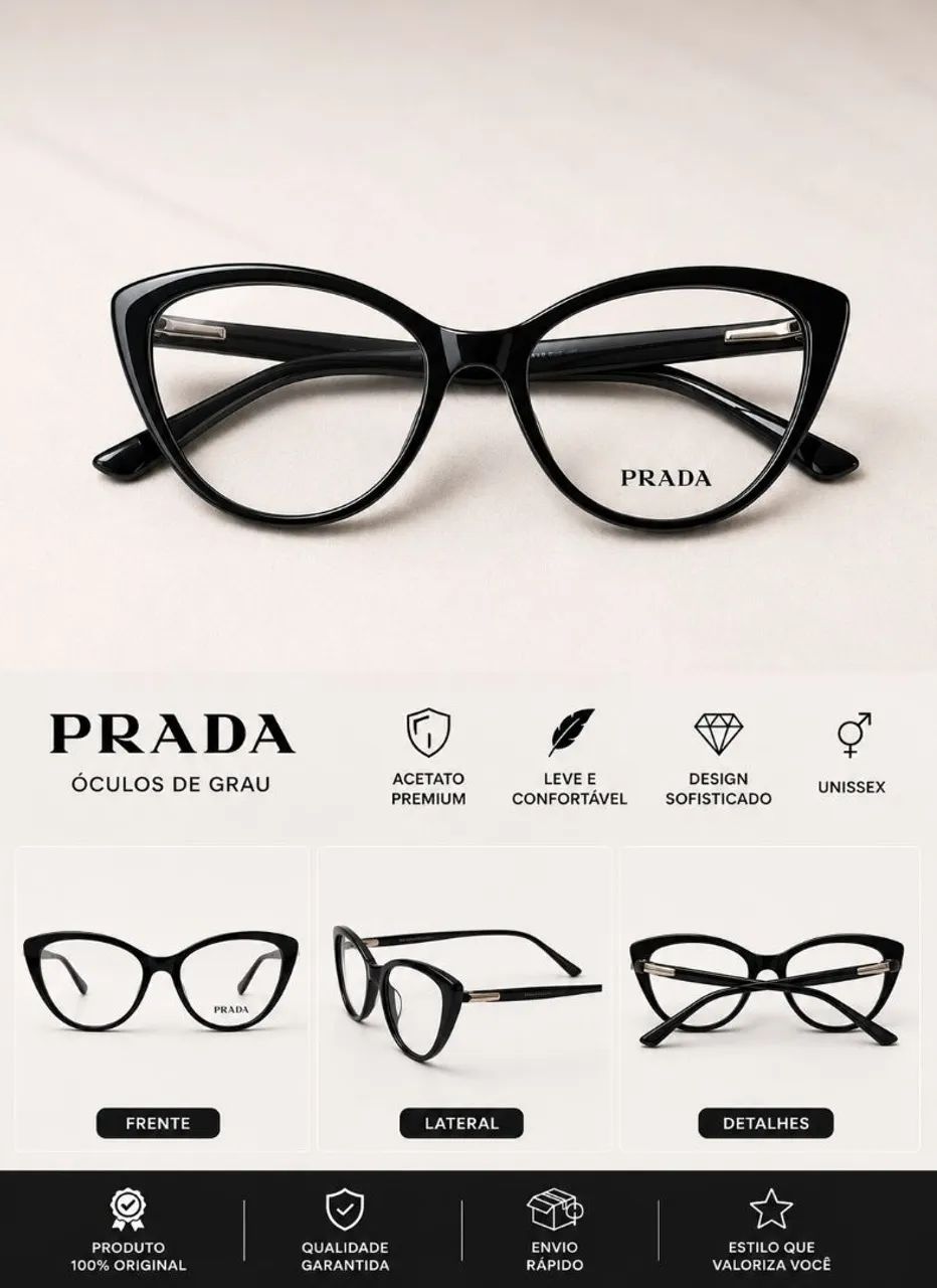 Óculos Prada Feminino - Elegância e Estilo! - Foto 2