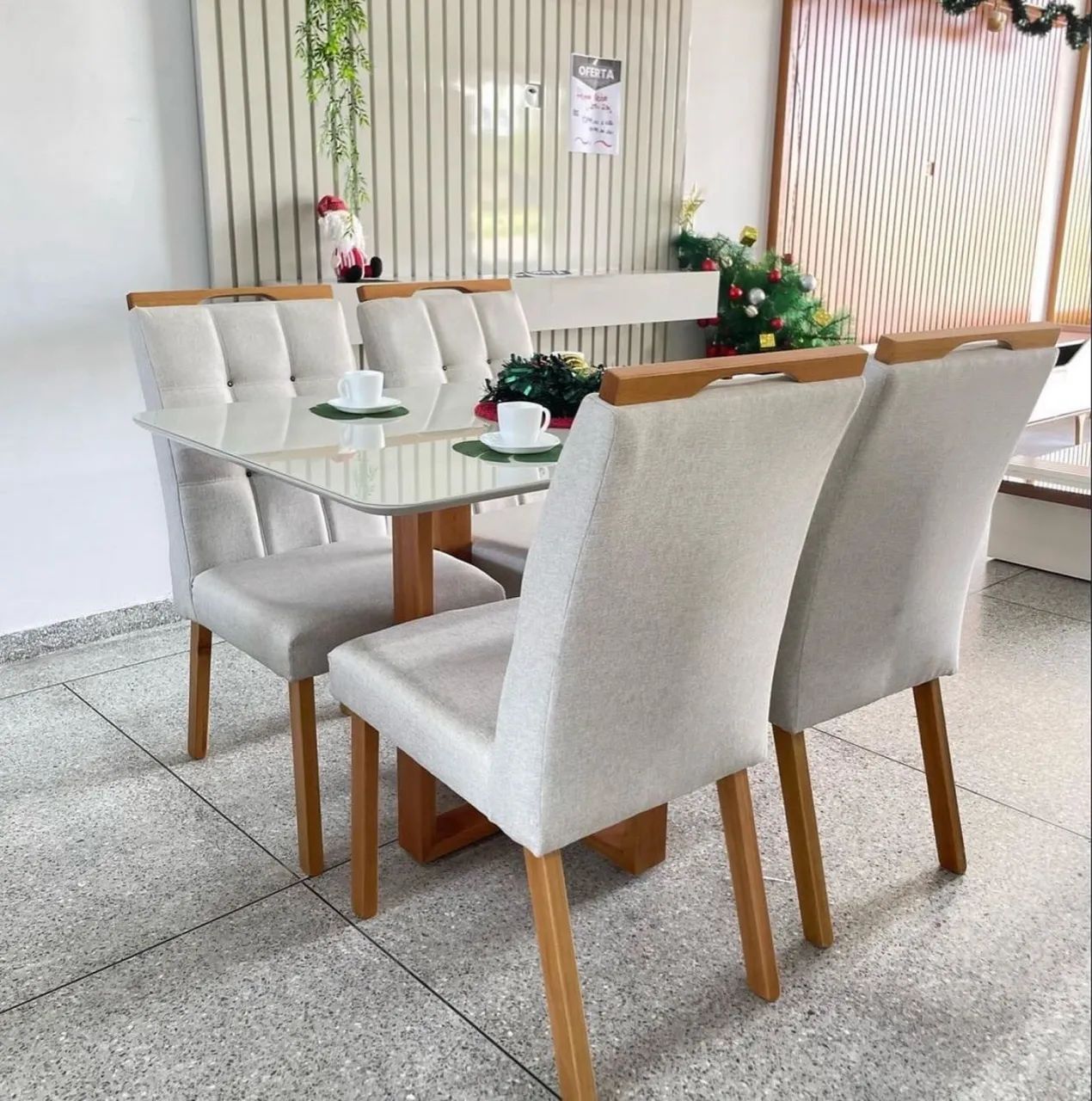 Mesa de Jantar Pedro 120x90 Com 4 Cadeiras