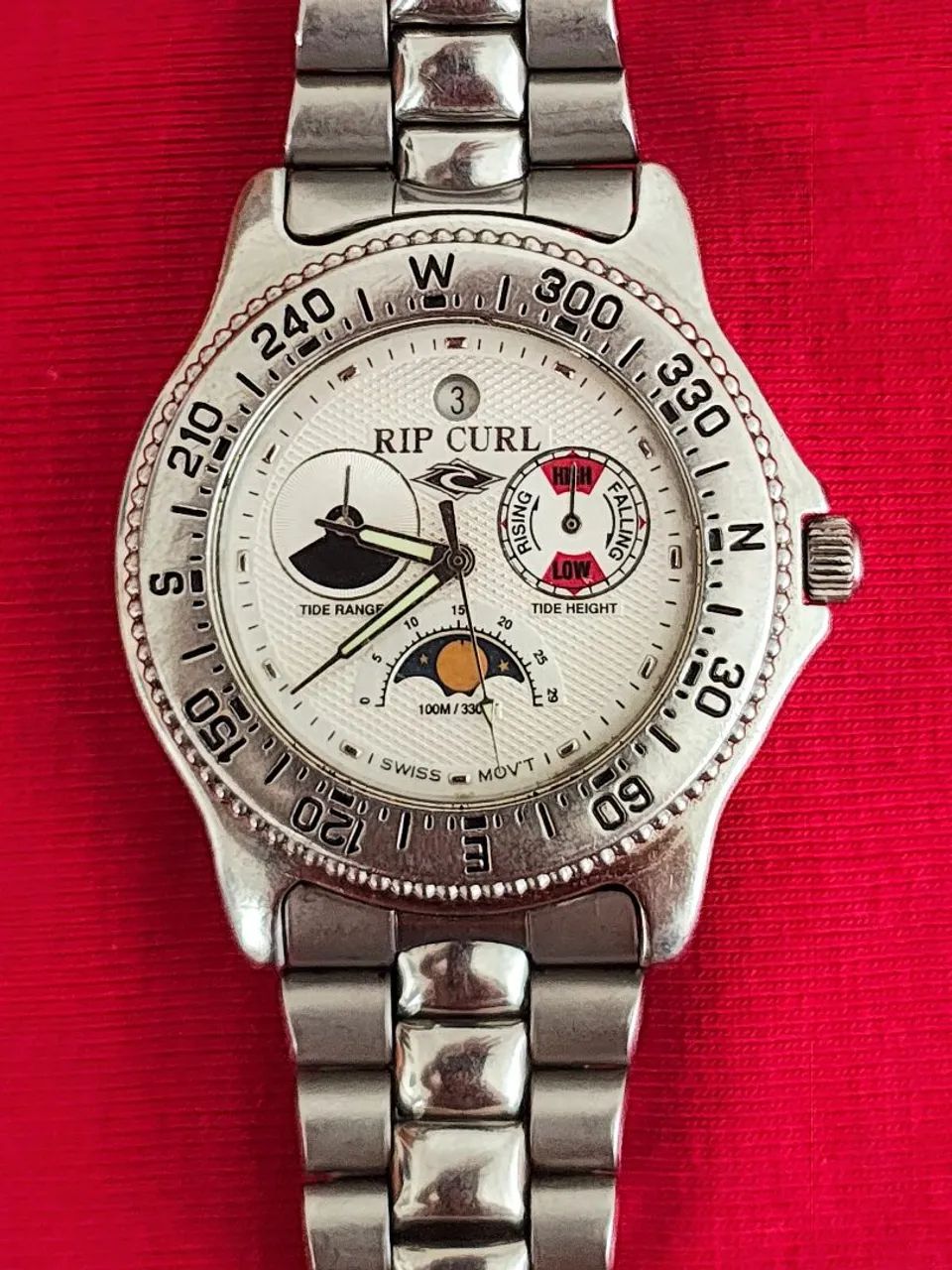 Relógio Rip Curl Land Sea Master fases da lua 200M SurfWatch Raro