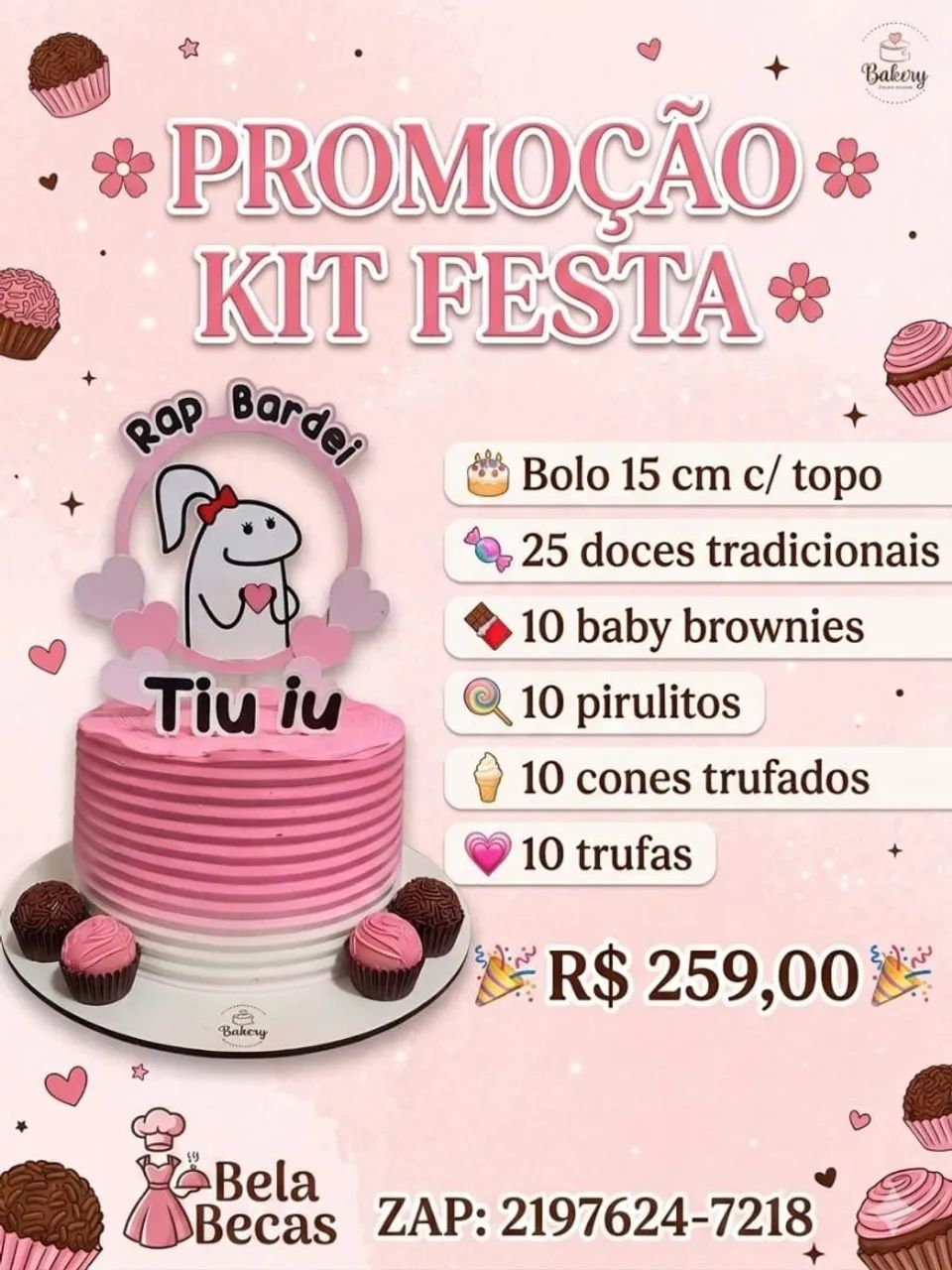 Kit festa, bolo doces entre outros 