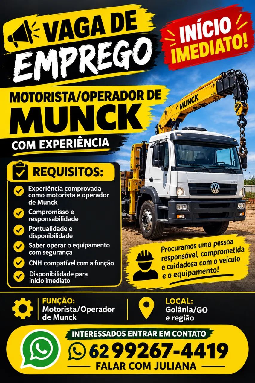 Motorista / operador de Munck 