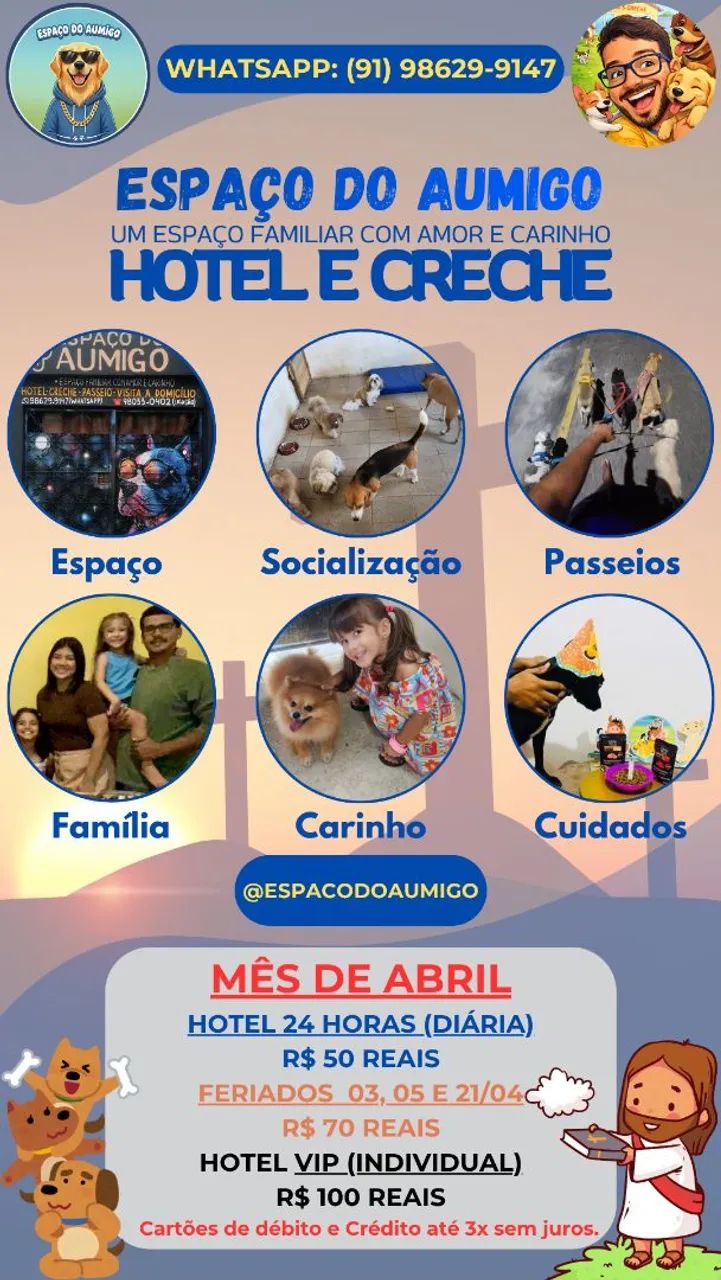 Hotel e Creche para cães, cachorros, dog  