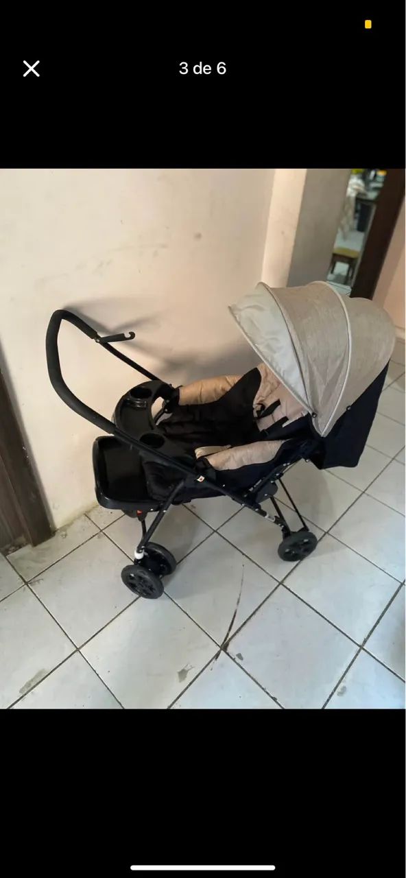 Carrinho de bebê + cadeira alimentação