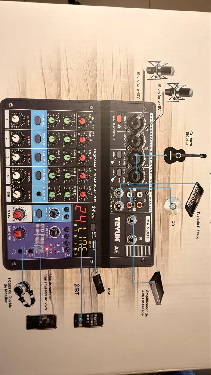 Mesa de Son Teyun A6 Bluetooth  - Foto 4