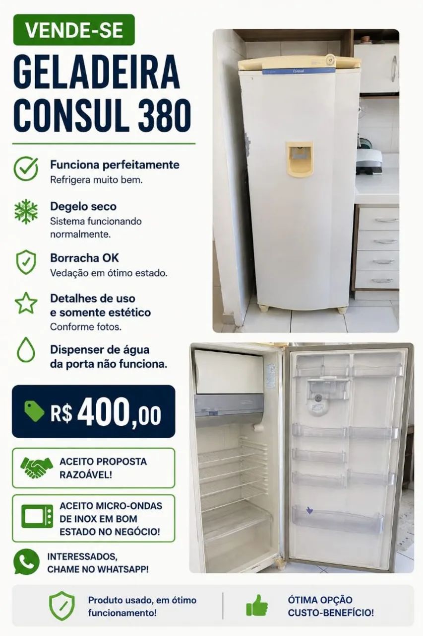 Geladeira Consul 380L 